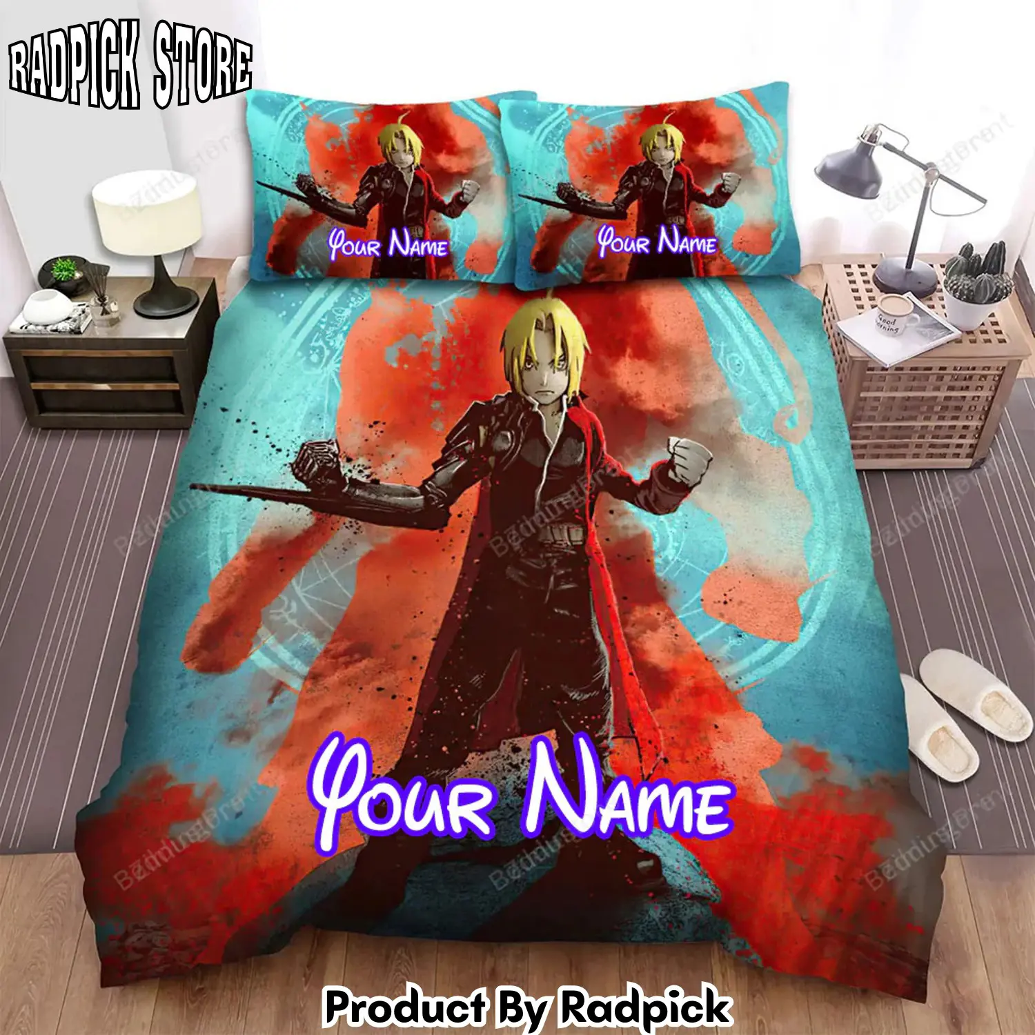 Radpick anime society alchemist bed sheets duvet cover personalized name bedding sets rp3278747